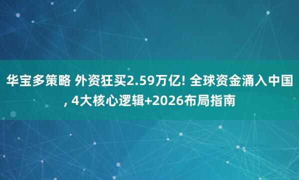 华宝多策略 外资狂买2.59万亿! 全球资金涌入中国, 4大核心逻辑+2026布局指南